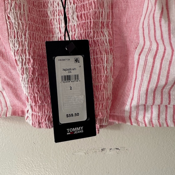 Tommy Hilfiger Stripped Pink and white Sleeveless Crop Top - Picture 6 of 6